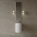 15″ Wall-Mounted Round Basin in Matte White Solid Surface