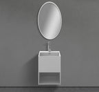 16″ Wall-Mounted Square Basin in Solid-Surface I-Stone – Matte White