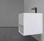 16″ Wall-Mounted Square Basin in Solid-Surface I-Stone – Matte White