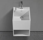 16″ Wall-Mounted Square Basin in Solid-Surface I-Stone – Matte White