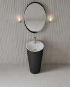 18″ Freestanding Pedestal Basin in Solid-Surface I-Stone