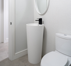 18″ Freestanding Pedestal Basin in Solid-Surface I-Stone