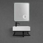 18″ Wall-Mounted Sink with Metal Frame and Integrated Countertop