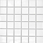 12" × 12" Arctic White Porcelain Mosaic Tile – Satin Finish