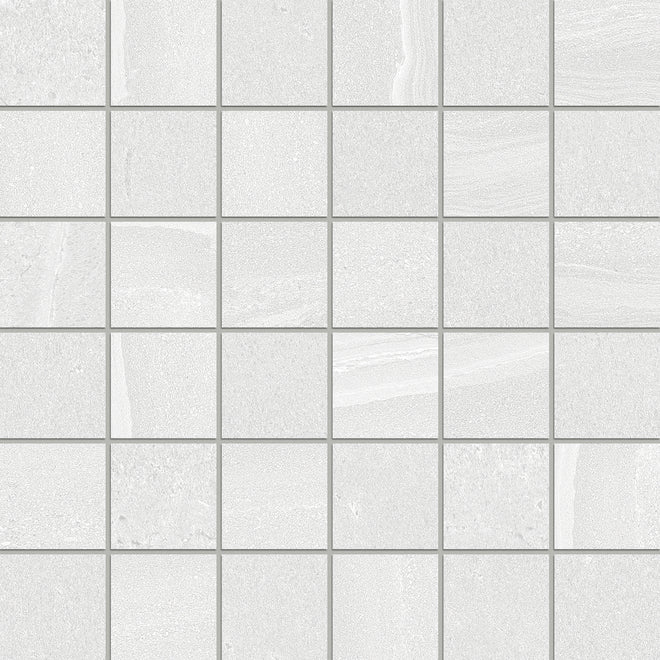 12" × 12" Arctic White Porcelain Mosaic Tile – Satin Finish