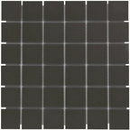 12" × 12" Obsidian Grid Porcelain Mosaic Tile – Satin Finish