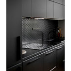 12" × 12" Midnight Hexagon Porcelain Mosaic Tile – Satin Finish