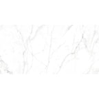 12" × 24" Polished Carrara Marble-Style Porcelain Tile