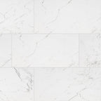 12" × 24" Polished Carrara Marble-Style Porcelain Tile