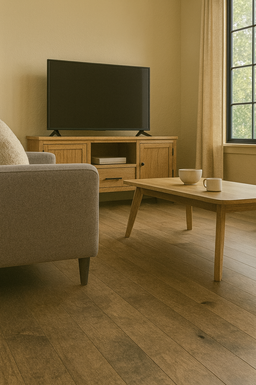 Solid Hardwood Flooring – Driftwood Brown (4.25″, Smooth Finish)