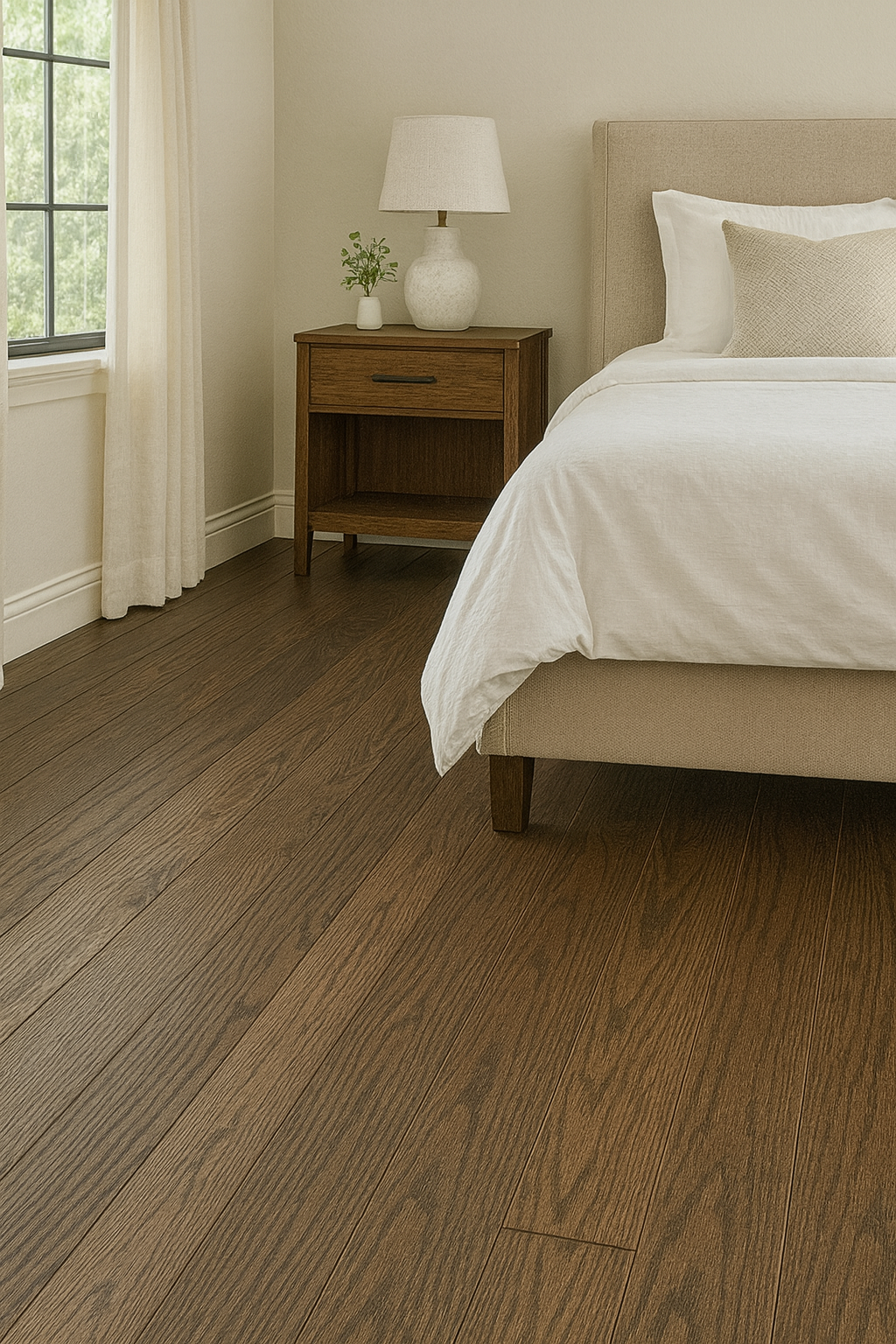 Solid Hardwood Flooring – Smoky Mocha (4.25″, Smooth Finish)