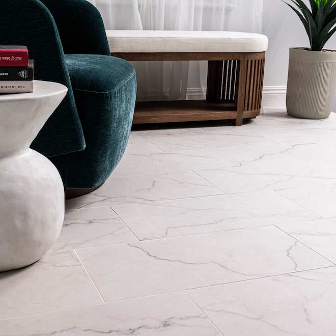 24" × 48" Calacatta Ventura Polished Porcelain Tile
