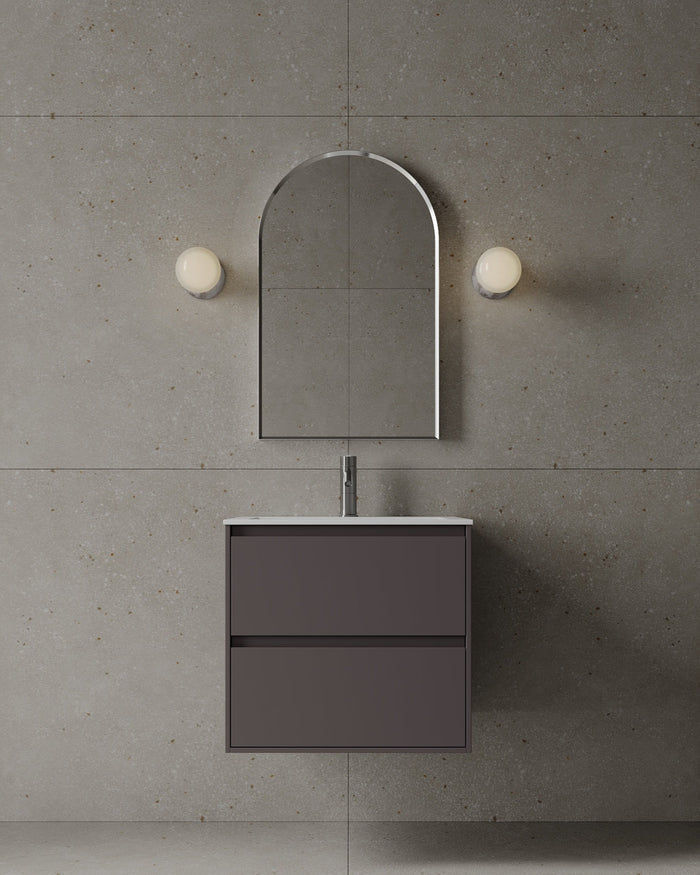 24″ Wall-Mounted Matte MDF Vanity with Integrated I-Stone Top