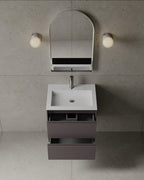 24″ Wall-Mounted Matte MDF Vanity with Integrated I-Stone Top