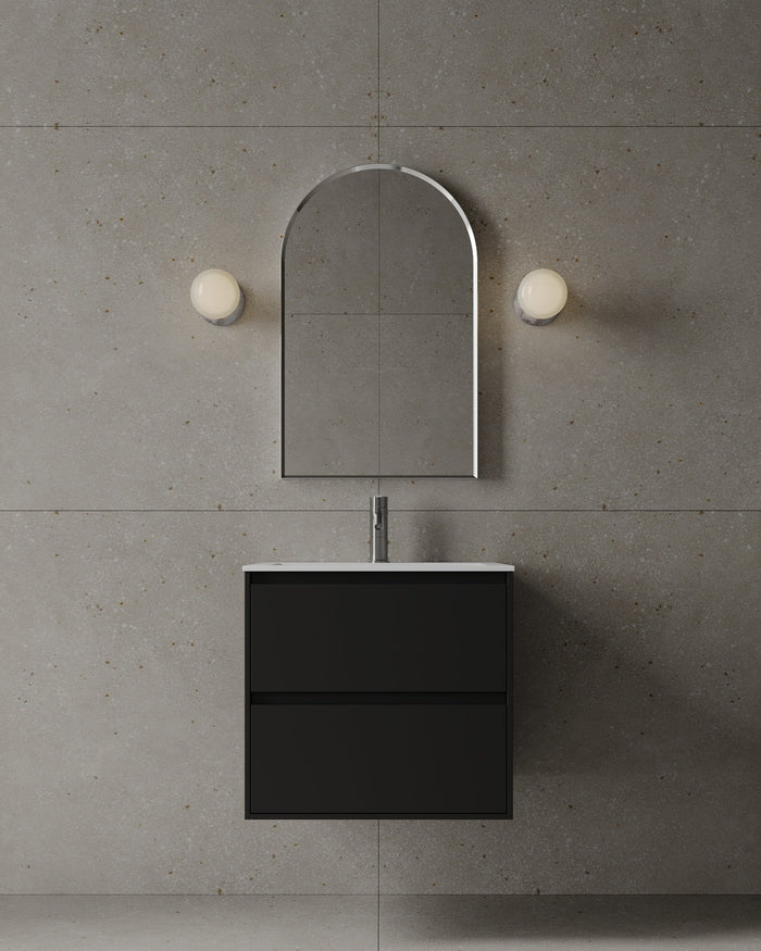 24″ Wall-Mounted Matte MDF Vanity with Integrated I-Stone Top