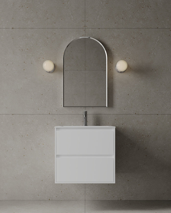 24″ Wall-Mounted Matte MDF Vanity with Integrated I-Stone Top