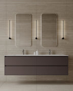 71″ Wall-Mounted Matte MDF Vanity with Integrated I-Stone Top