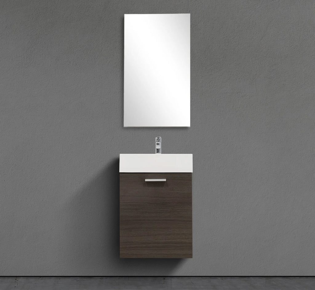 18″ Wall-Mounted Modern Bathroom Vanity with Integrated Sink