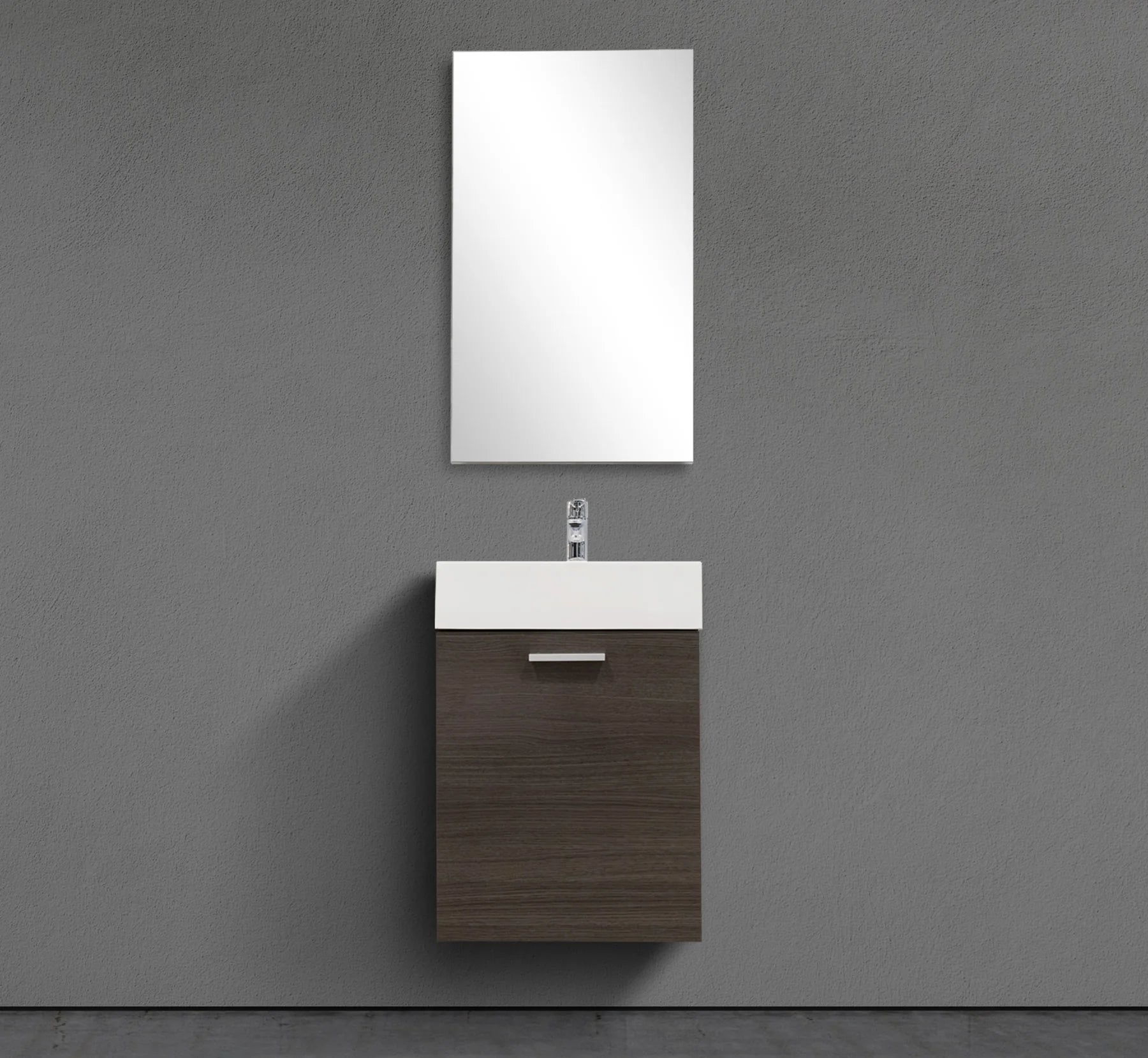 18″ Wall-Mounted Modern Bathroom Vanity with Integrated Sink