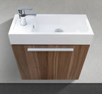 18″ Wall-Mounted Modern Bathroom Vanity with Integrated Acrylic Sink