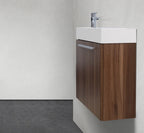 18″ Wall-Mounted Modern Bathroom Vanity with Integrated Acrylic Sink