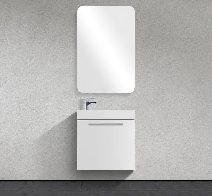 18″ Wall-Mounted Modern Bathroom Vanity with Integrated Acrylic Sink