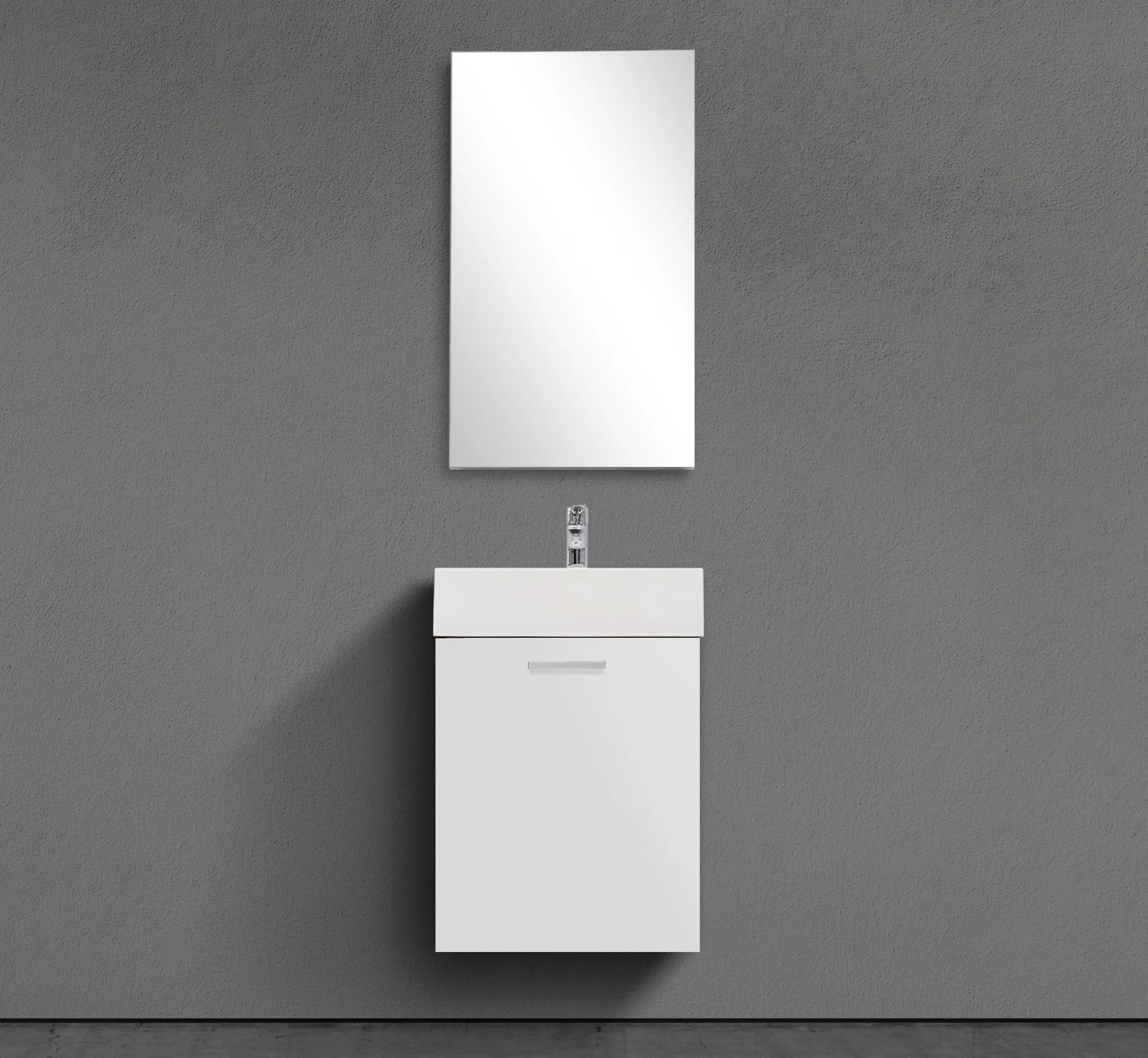 18″ Wall-Mounted Modern Bathroom Vanity with Integrated Sink