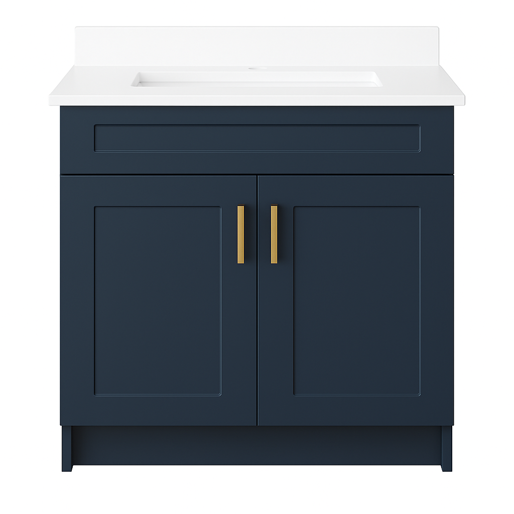 24-Inch Freestanding Shaker-Style Bathroom Vanity with Countertop & Splash Set
