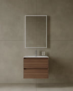 24″ Wall-Mounted Modern Bathroom Vanity with Integrated Acrylic Countertop