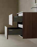 24″ Wall-Mounted Modern Bathroom Vanity with Integrated Acrylic Countertop