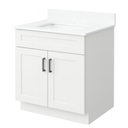 24-Inch Freestanding Shaker-Style Bathroom Vanity with Countertop & Splash Set