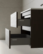 30″ Wall-Mounted Modern Bathroom Vanity with Integrated Acrylic Countertop