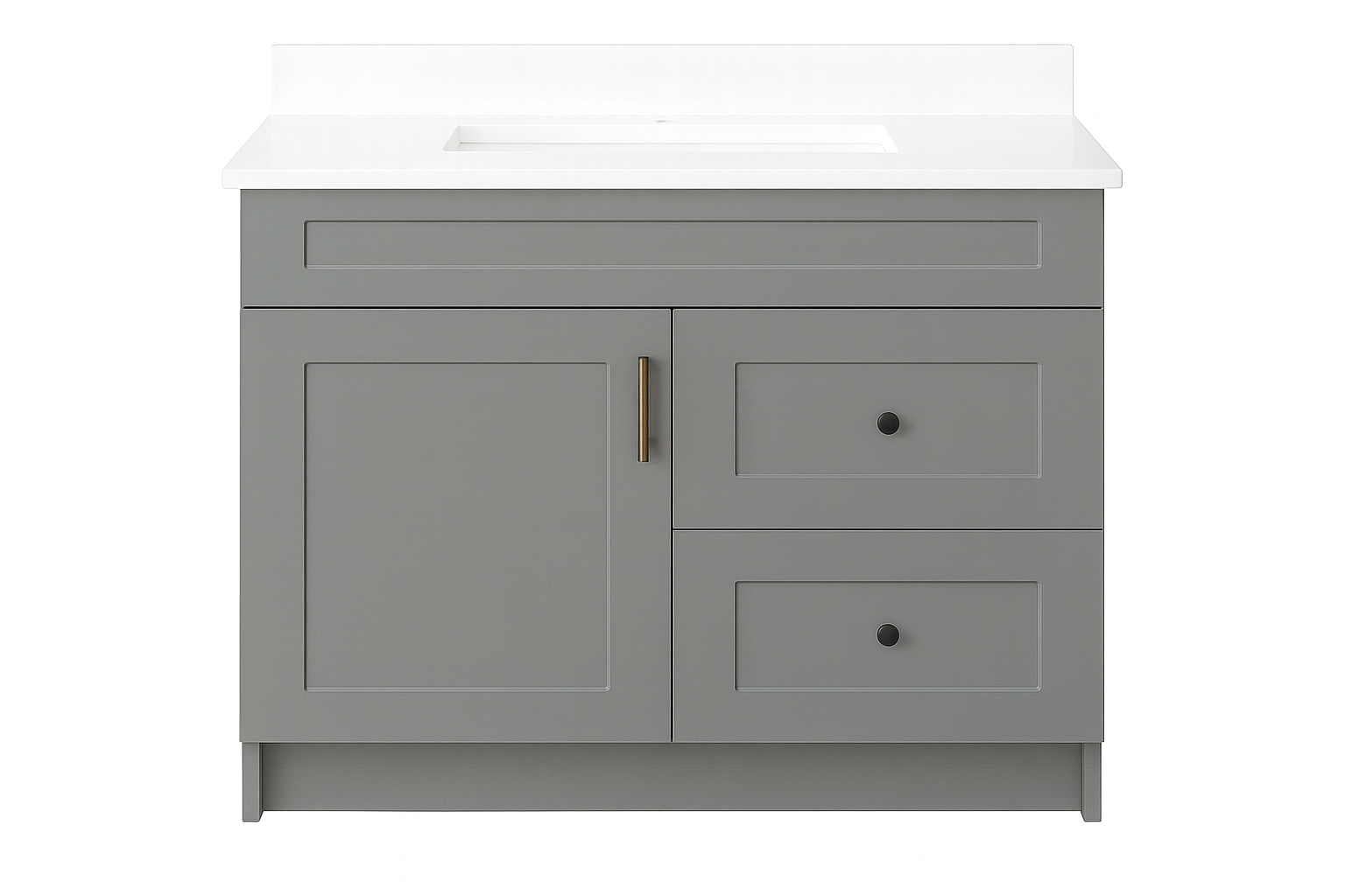 30-Inch Freestanding Shaker-Style Bathroom Vanity – Left Door with Right-Side Drawers