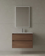 30″ Wall-Mounted Modern Bathroom Vanity with Integrated Acrylic Countertop