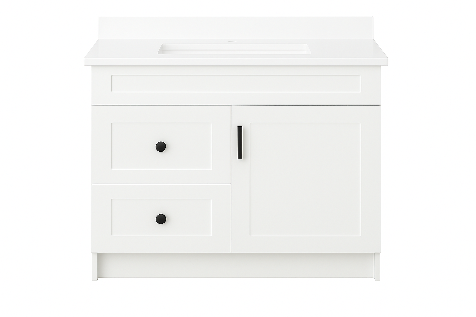 30-Inch Freestanding Shaker-Style Bathroom Vanity – Right Door with Left-Side Drawers